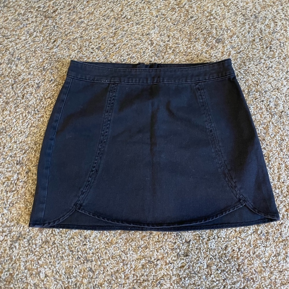 pacsun black jean skirt